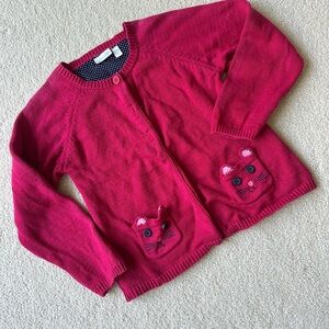 JoJo Maman Beb cardigan Sweater with Cat Pockets